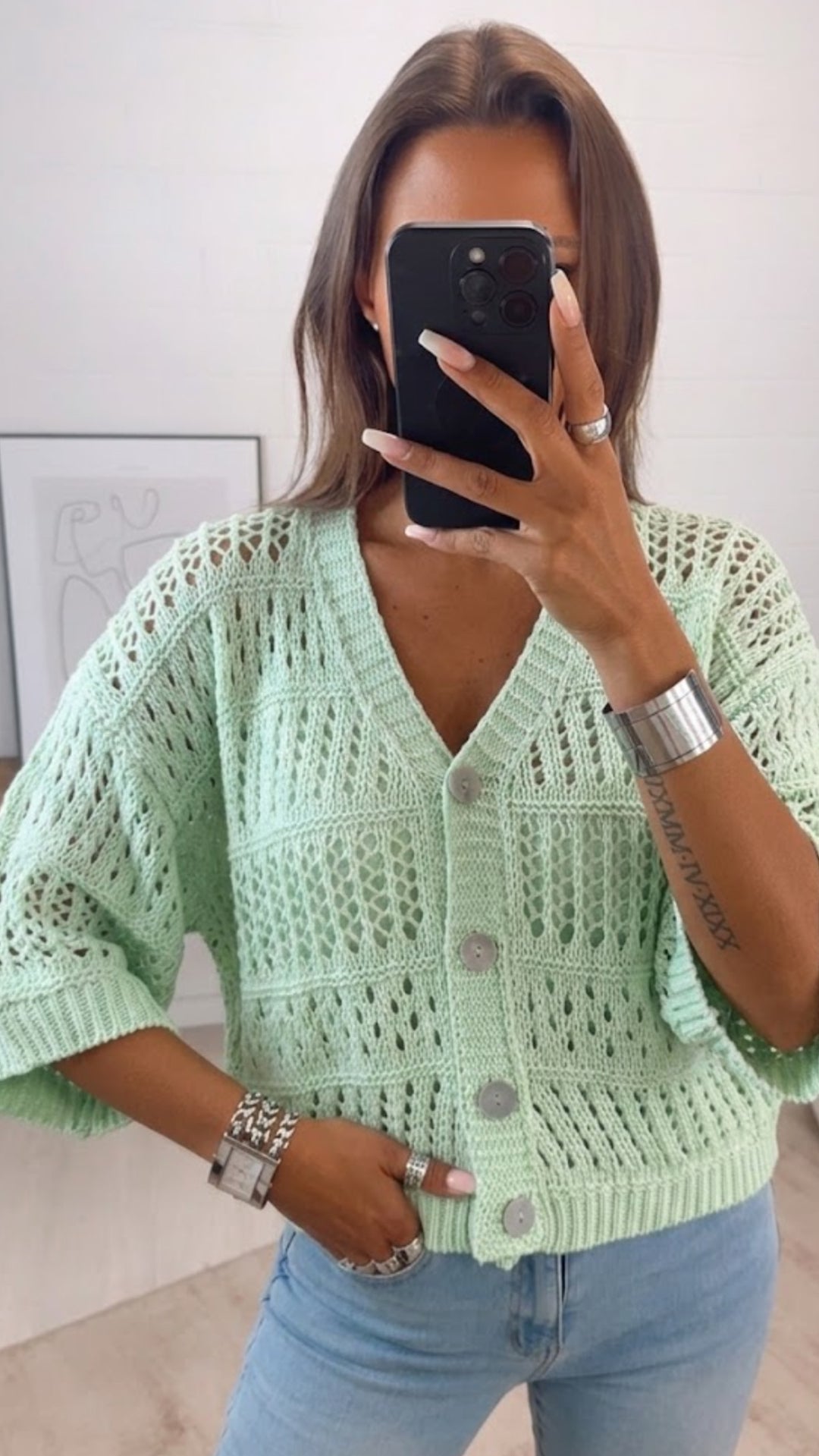 Loch Strick Cardigan " Summer " / mint Art. 15516