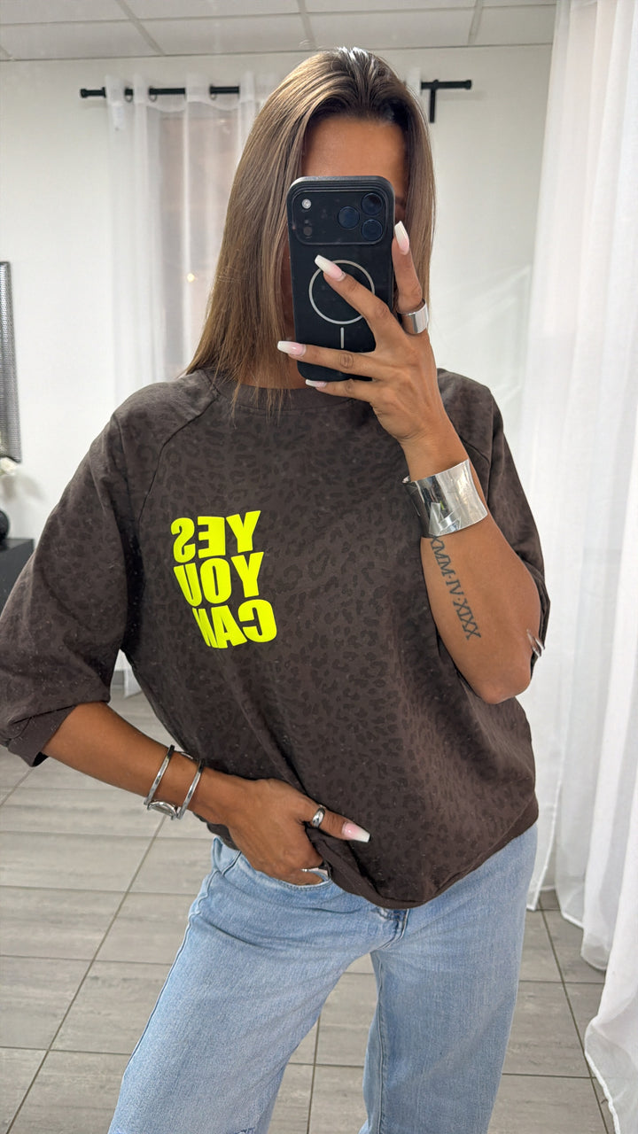 LEO Sweat Shirt " YYC " / braun - dunkel braun Art. 15859