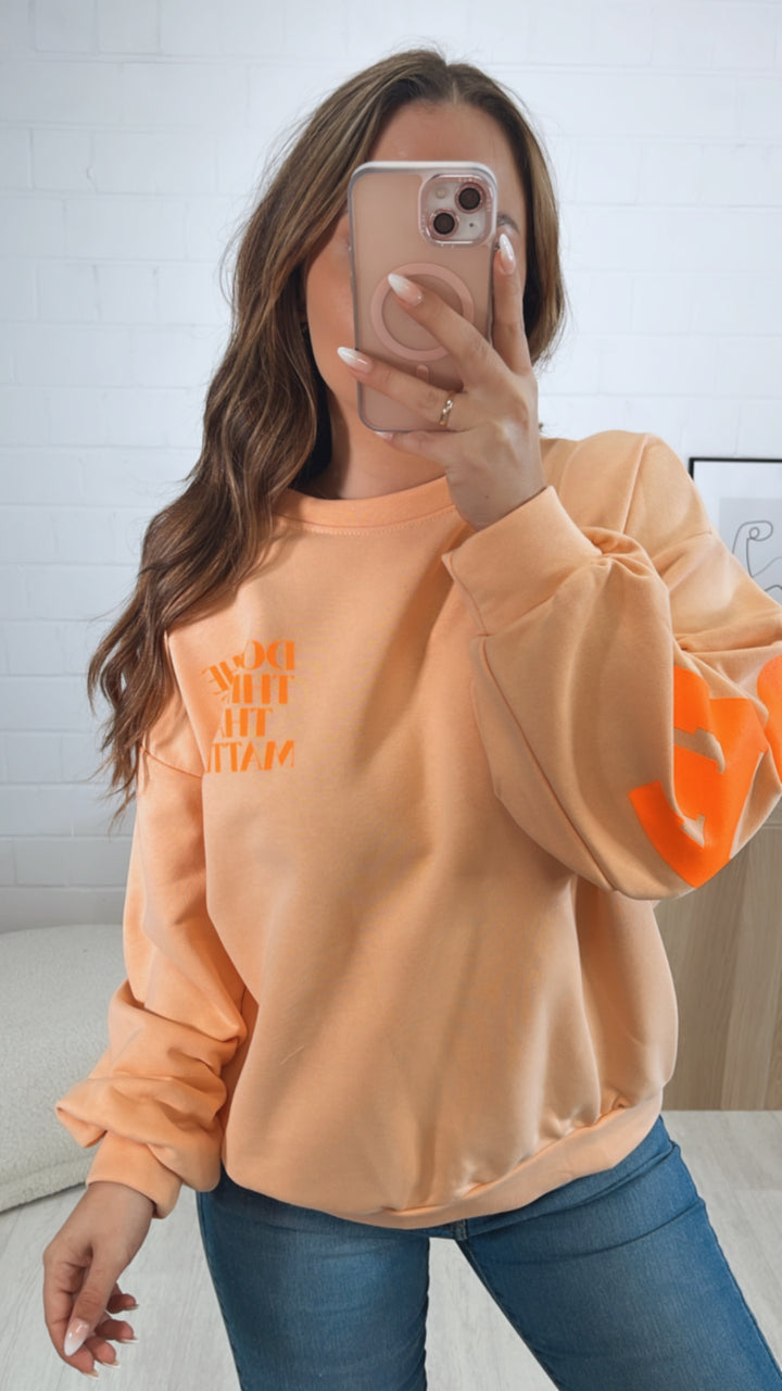 Pullover " Balance " / peach - neon orange Art. 9546