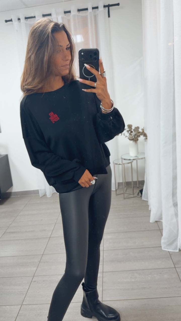 Sweater mit Statement / schwarz Art.16296
