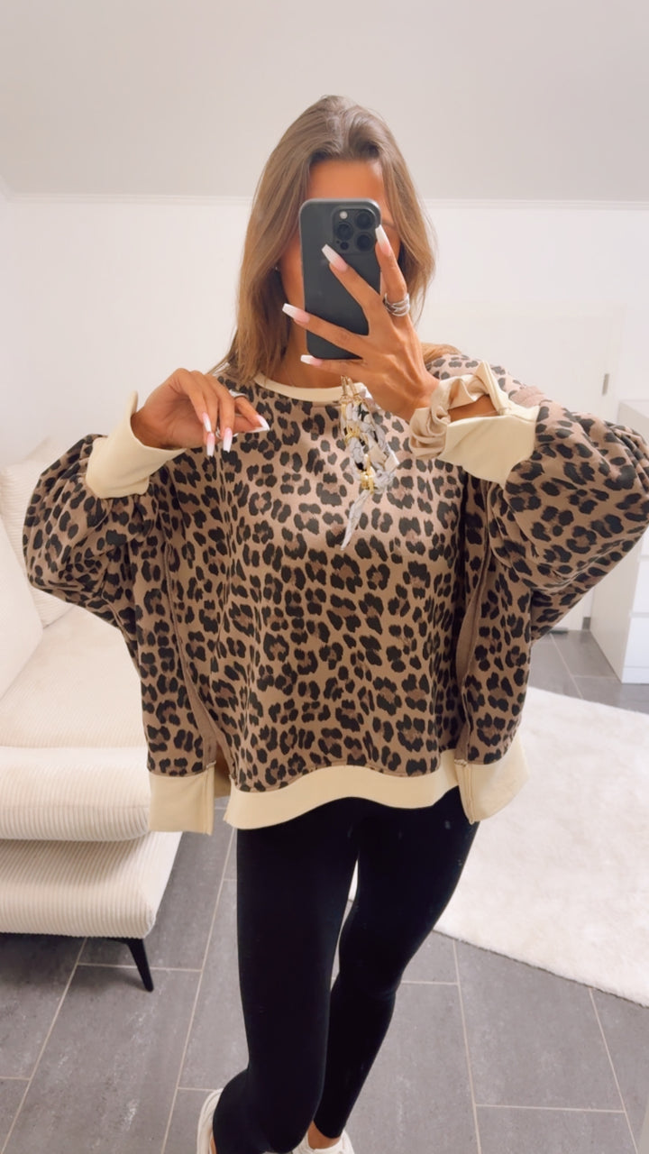 LEO used - Look Sweater / creme - taupe - braun - schwarz Art. 12618