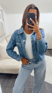 NADELSTREIFEN Denim Jacke / denim blau Art. 15353