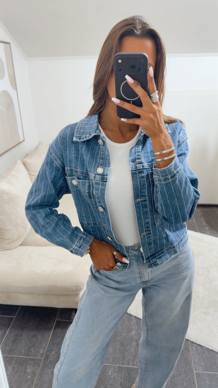 NADELSTREIFEN Denim Jacke / denim blau Art. 15353