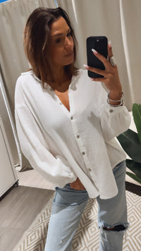 GOOD VIBES Musselin Bluse / weiß Art. 14483