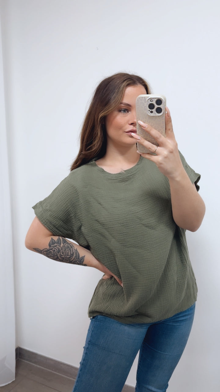 MUSSELIN Long T-shirt / khaki Art. 14759