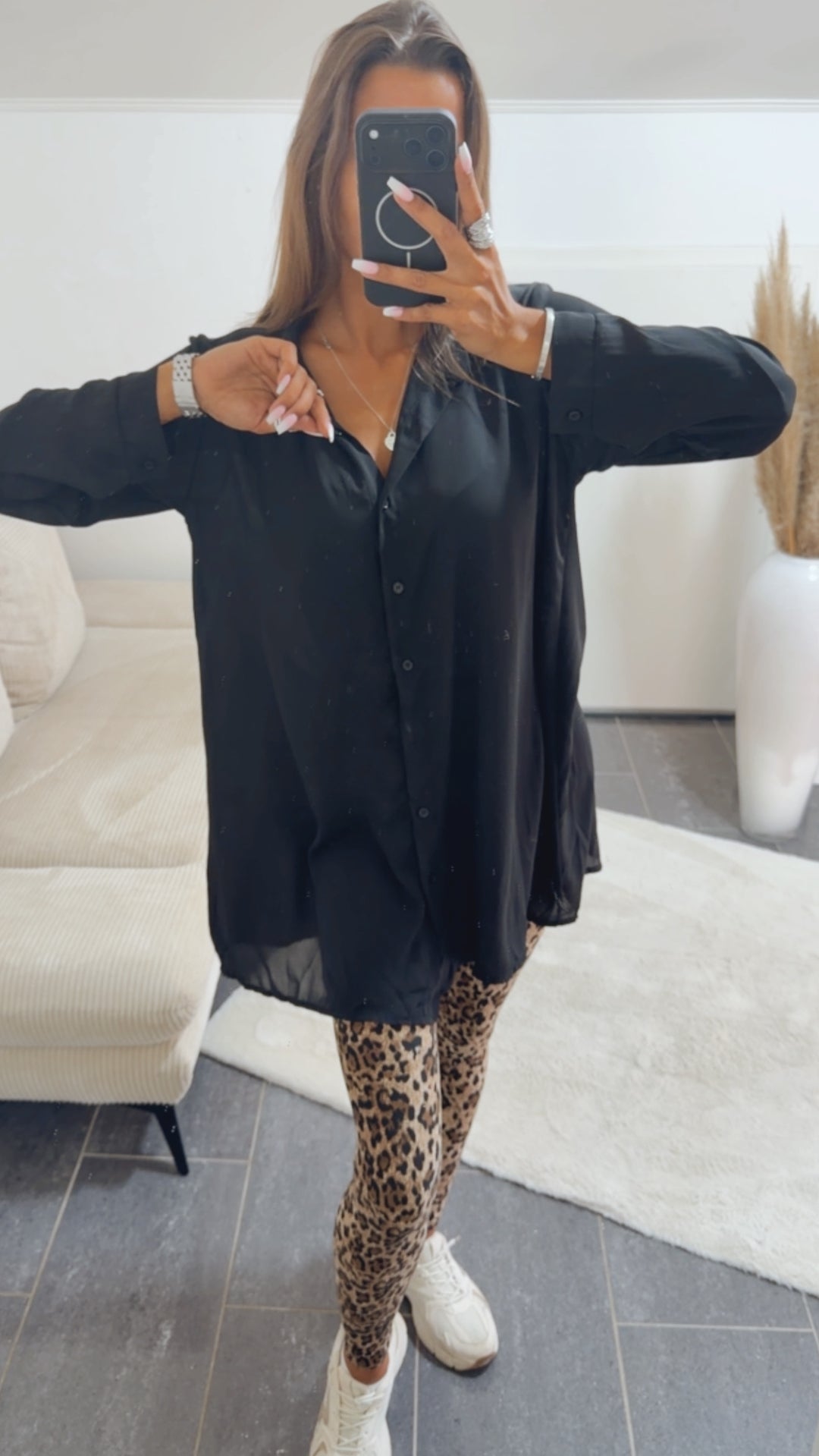 Long Bluse / schwarz Art. 4458