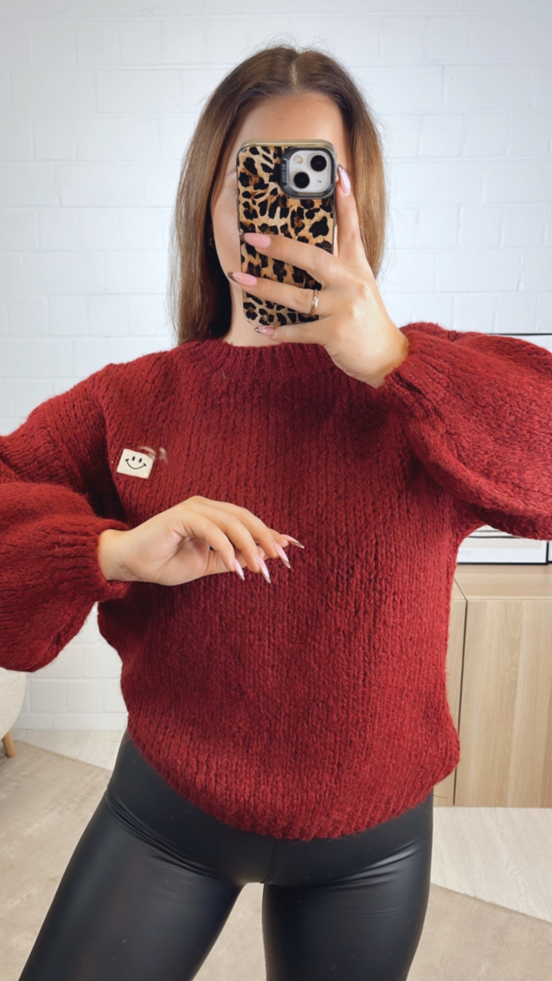 Strick Pullover " Just Be You " / bordeaux rot Art. 13008