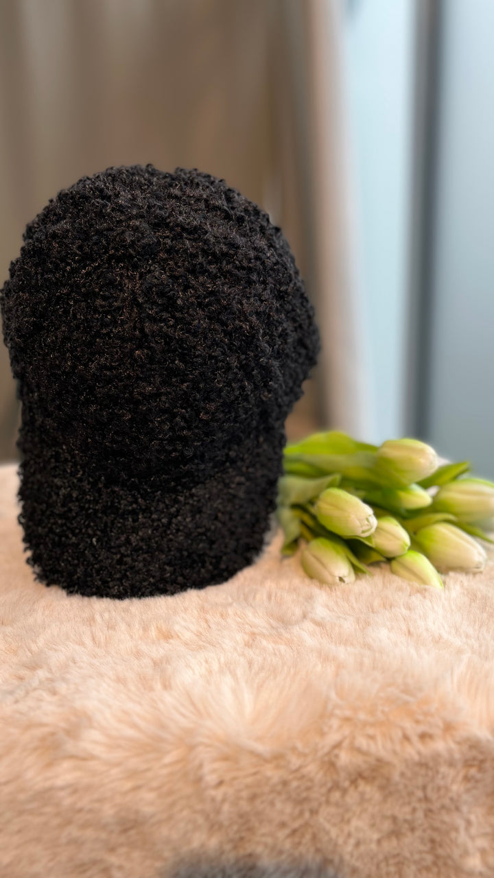 flauschige TEDDY Kappe / schwarz Art. 14128