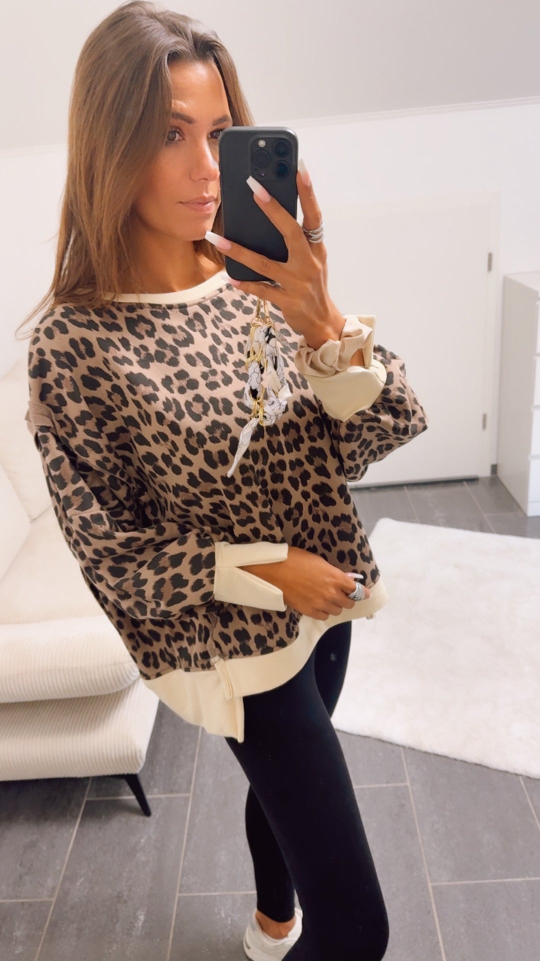 LEO used - Look Sweater / creme - taupe - braun - schwarz Art. 12618