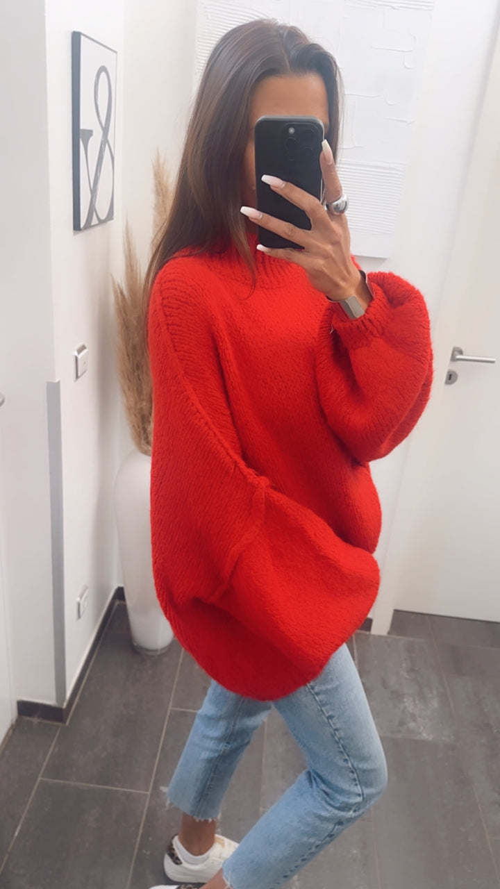 Ultra Oversize Kuschel - Pullover / rot Art. 7671