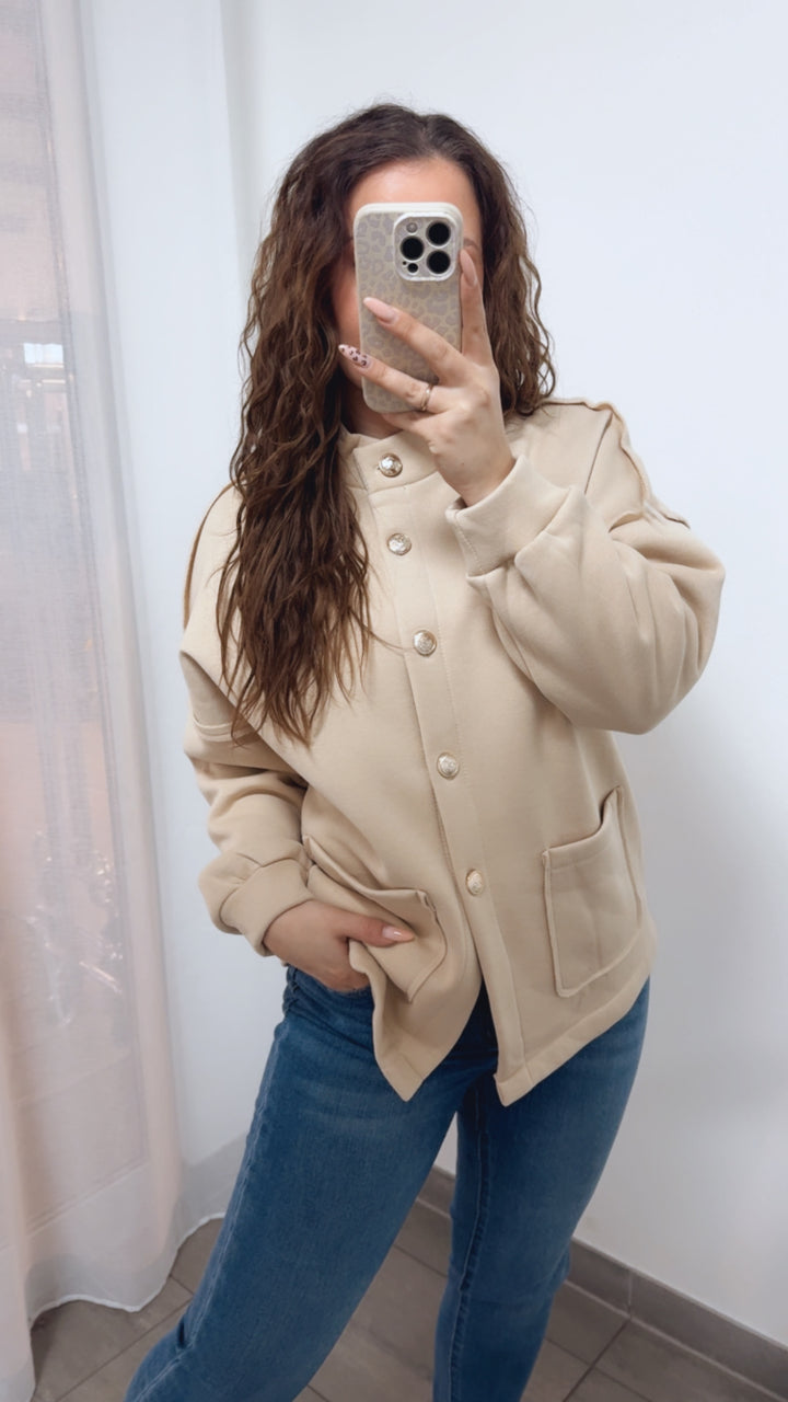 Jacke mit goldenen Knöpfen / creme beige Art. 14098