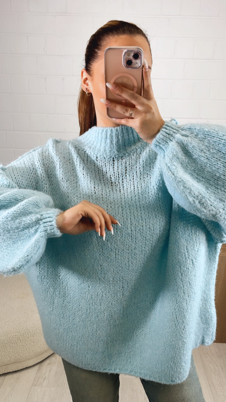 Ultra Oversize Kuschel - Pullover / hell blau Art. 9741