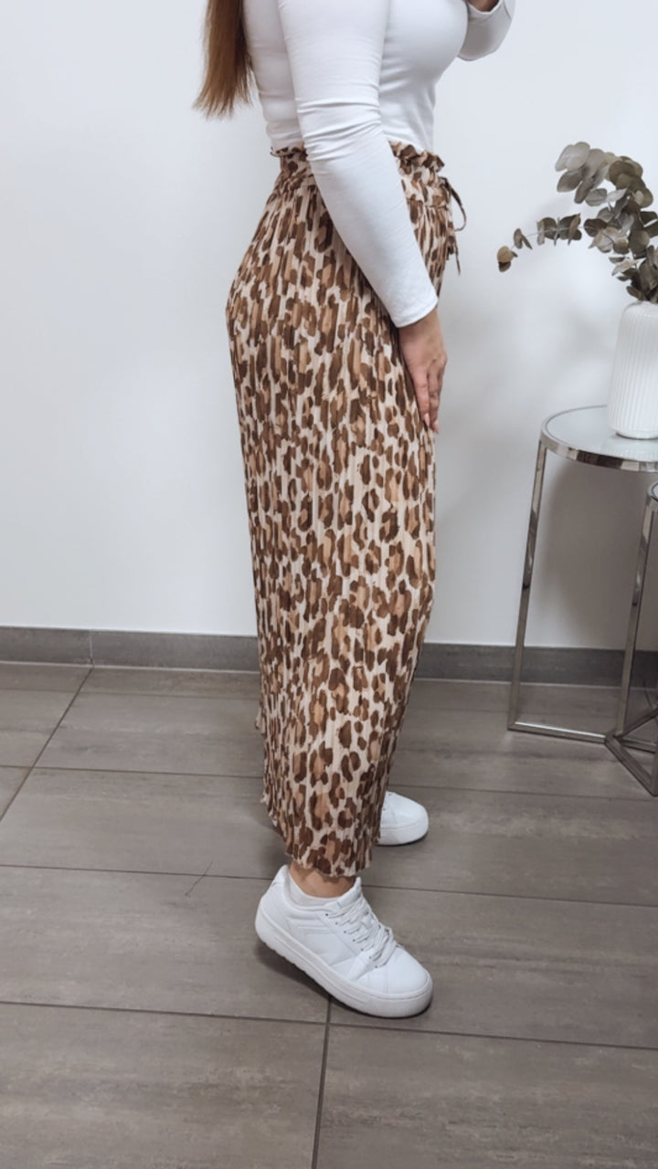 LEO Plissee Hose / camel - creme - beige Art. 13173