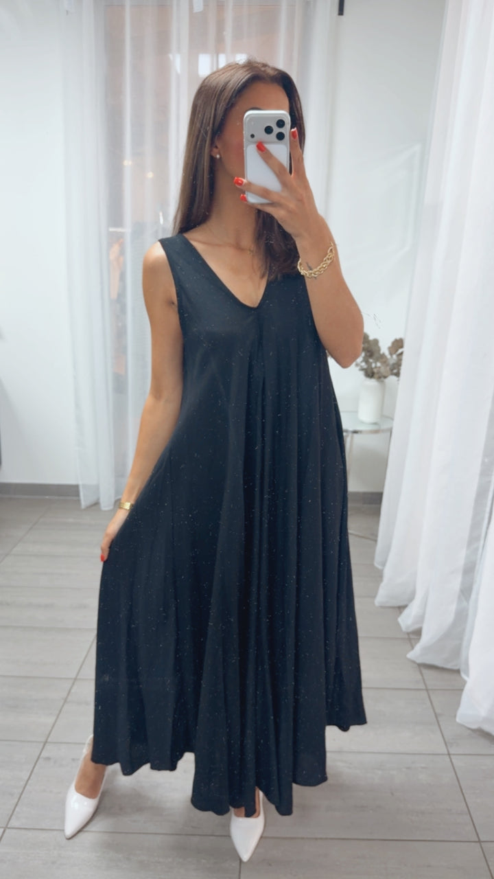 ultra weites Maxi Kleid in A-Linie / schwarz Art. 15975