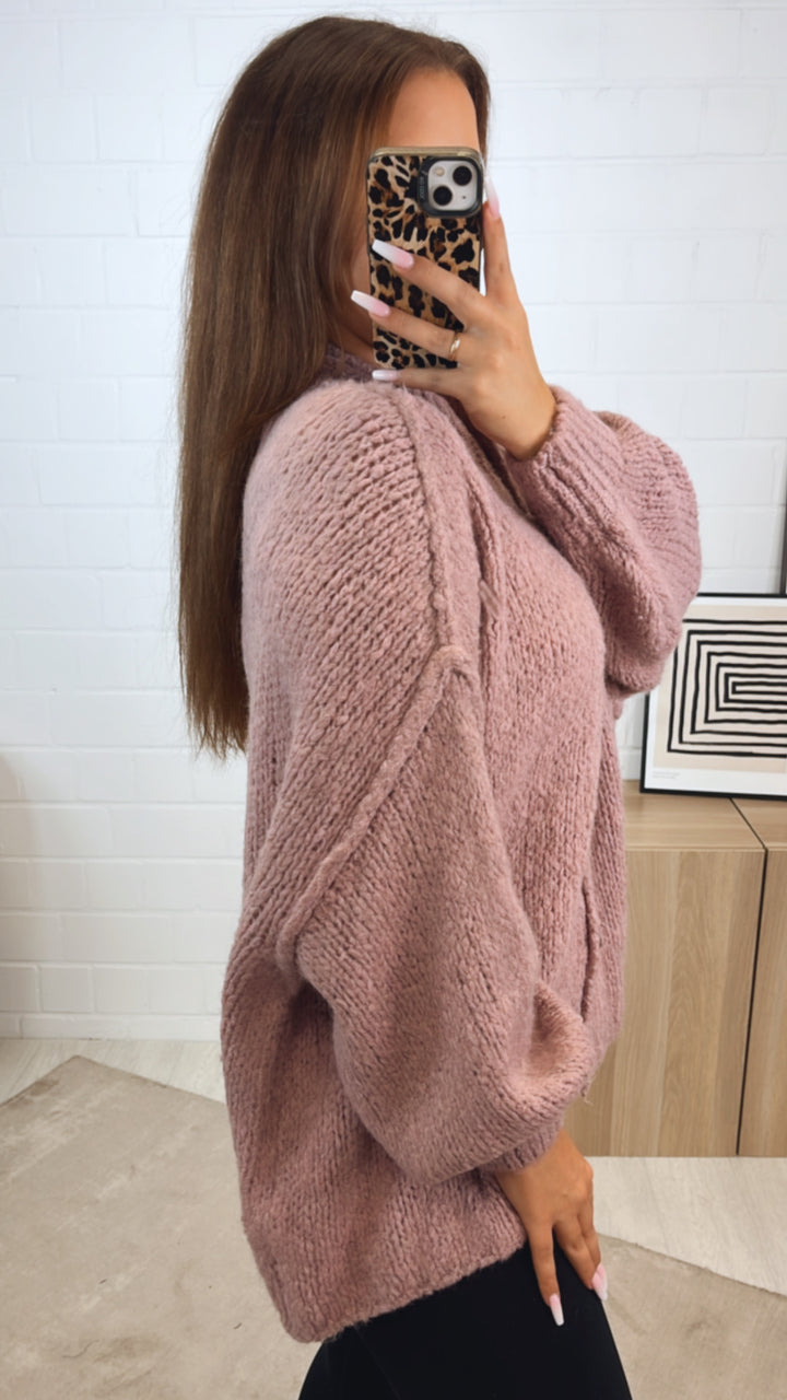PERLMUTT KNÖPFE Kuschel Cardigan / beere Art. 12360