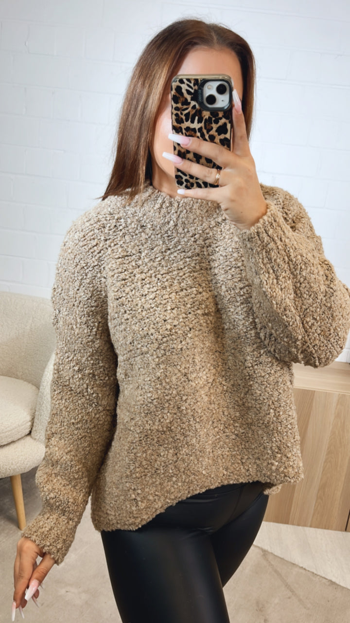 TEDDY Pullover mit Stehkragen / camel Art. 12455