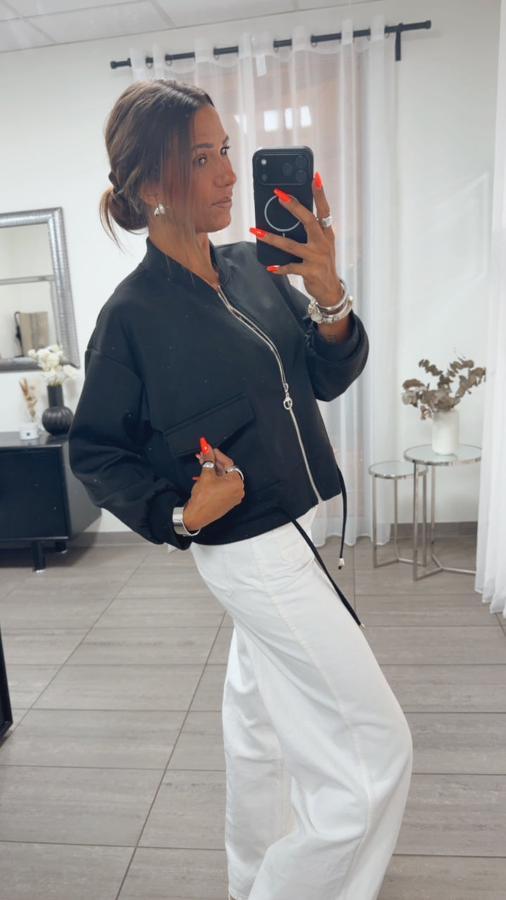 Casual Jacke mit Taschen / schwarz Art. 16162