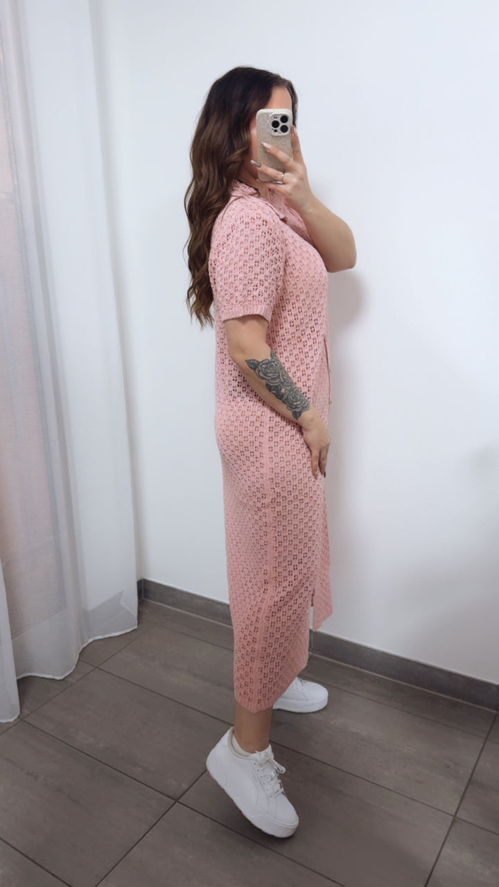HOLIDAY (Maxi-) Kleid mit durchgehender Knopfleiste / rosa helle beere Art. 14376