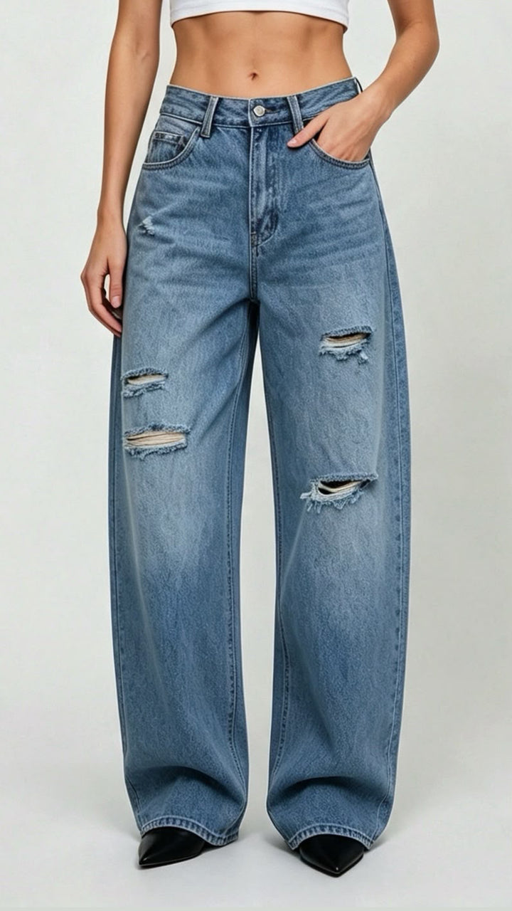 BALLOON FULL LENGTH Jeans Hose " T6064-2 " / verw. blau Art. 16133