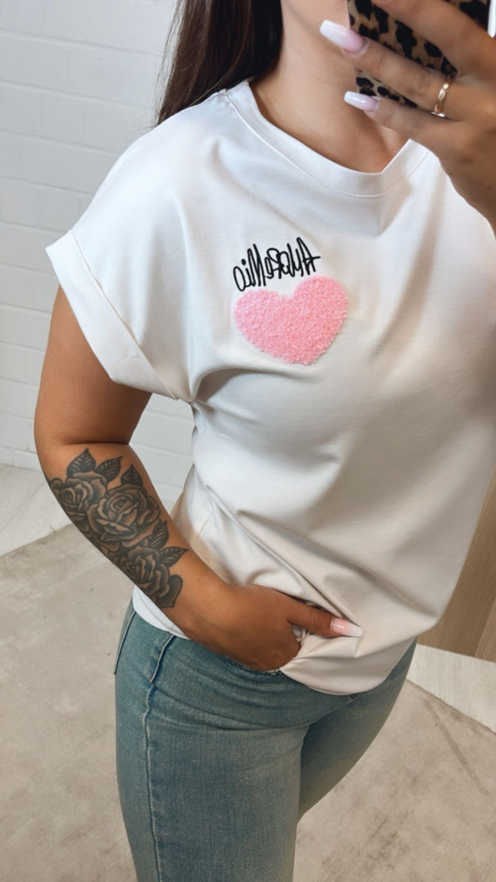 T-Shirt "AmoreMio" / creme Art.12279