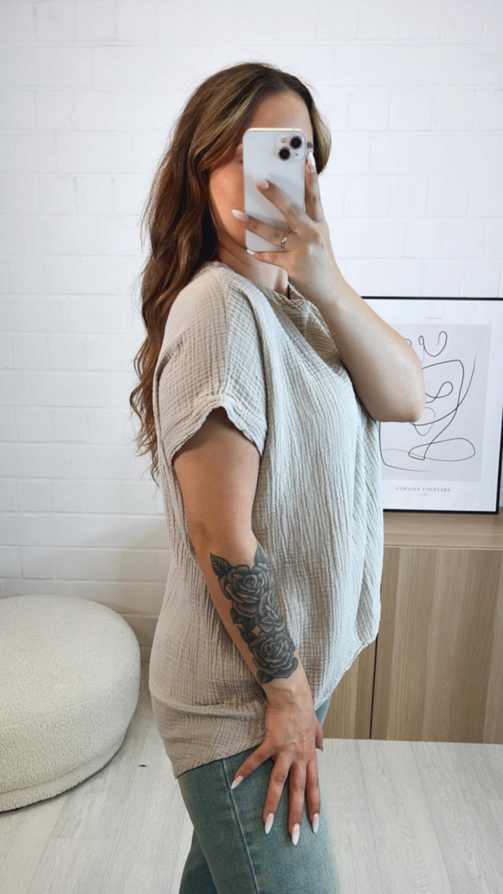 MUSSELIN T-shirt / beige Art. 9729
