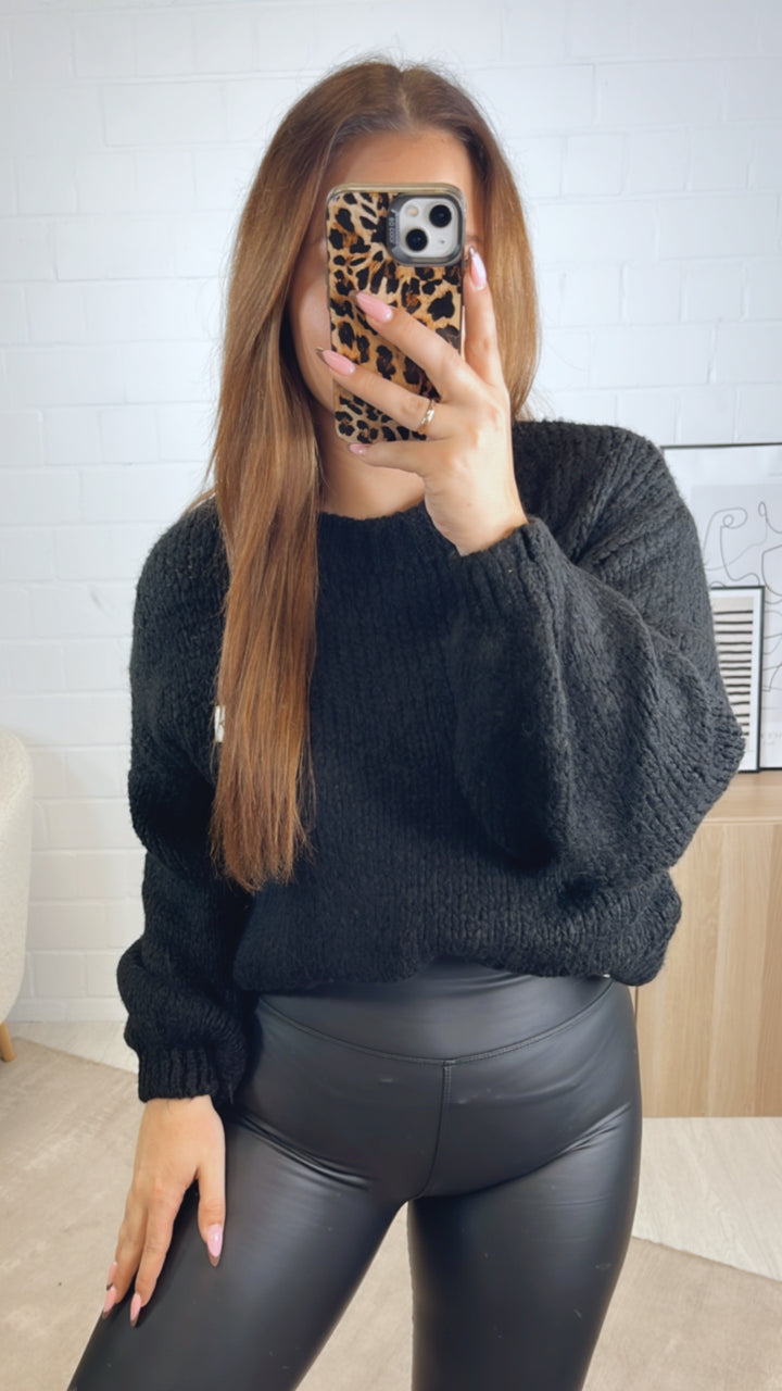 Strick Pullover " Just Be You " / schwarz Art. 13005