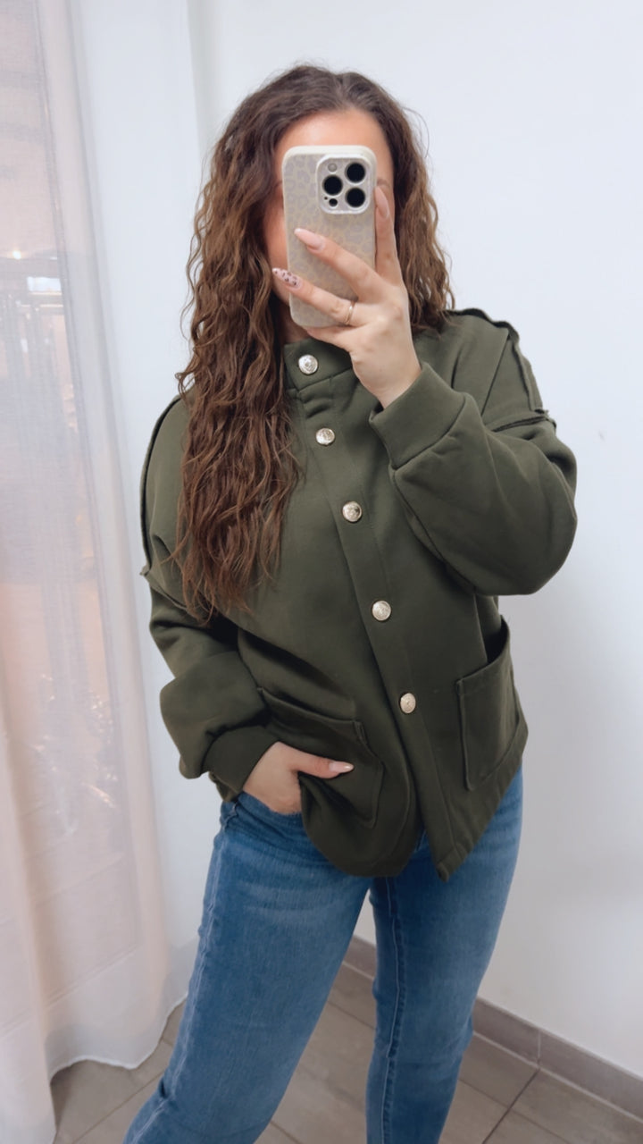 Jacke mit goldenen Knöpfen / khaki Art. 14097