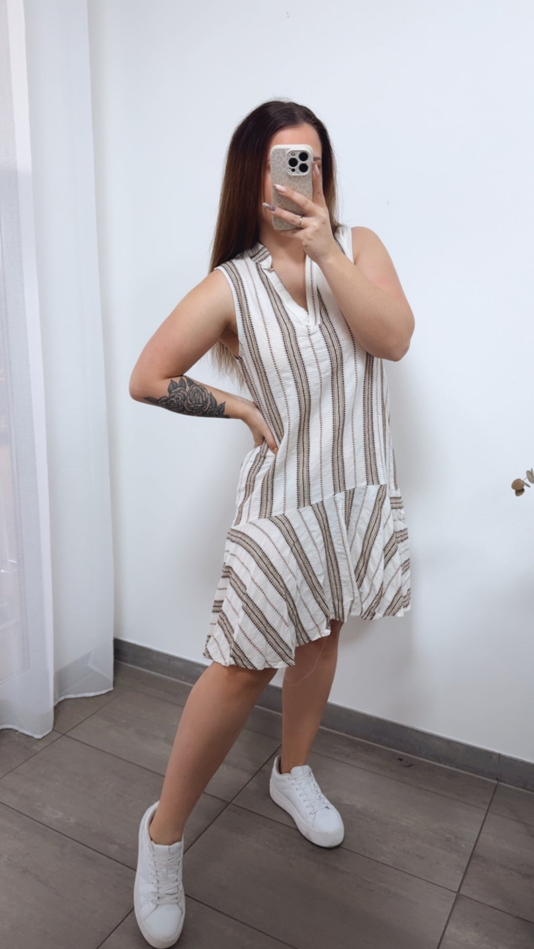 Hängerchen in Leinen Optik / creme - Erdtöne Art. 14292