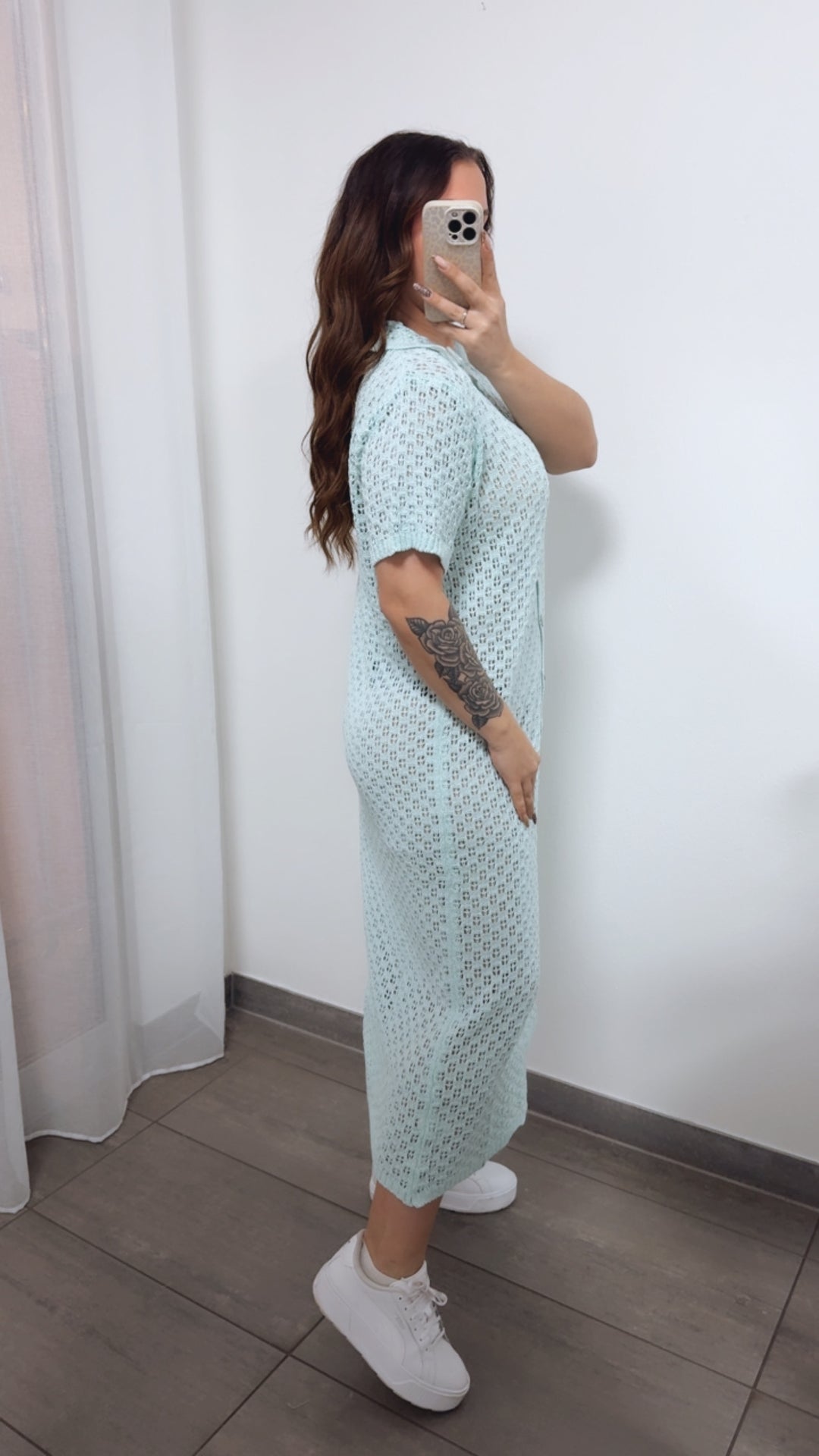 HOLIDAY (Maxi-) Kleid mit durchgehender Knopfleiste / light aqua Art. 14378