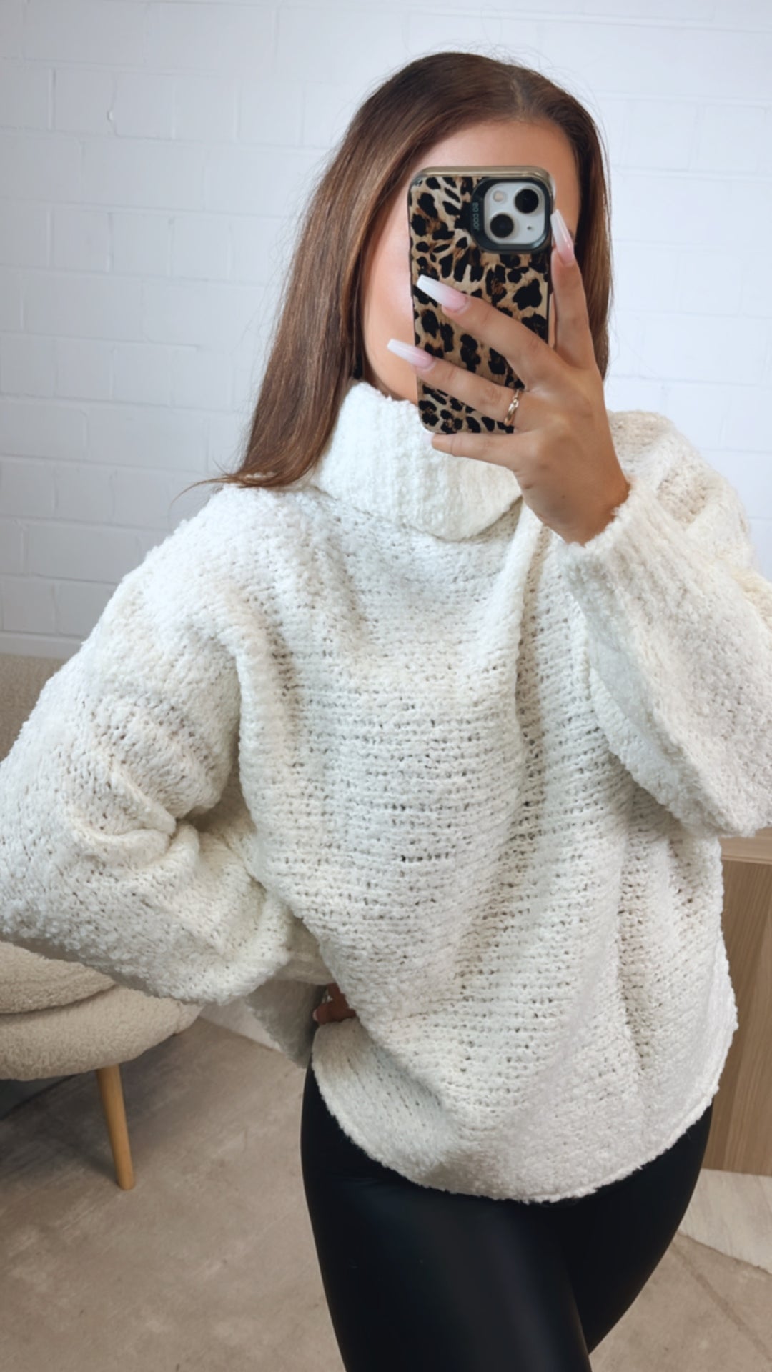TEDDY Pullover mit Rollkragen / weiss Art. 5220