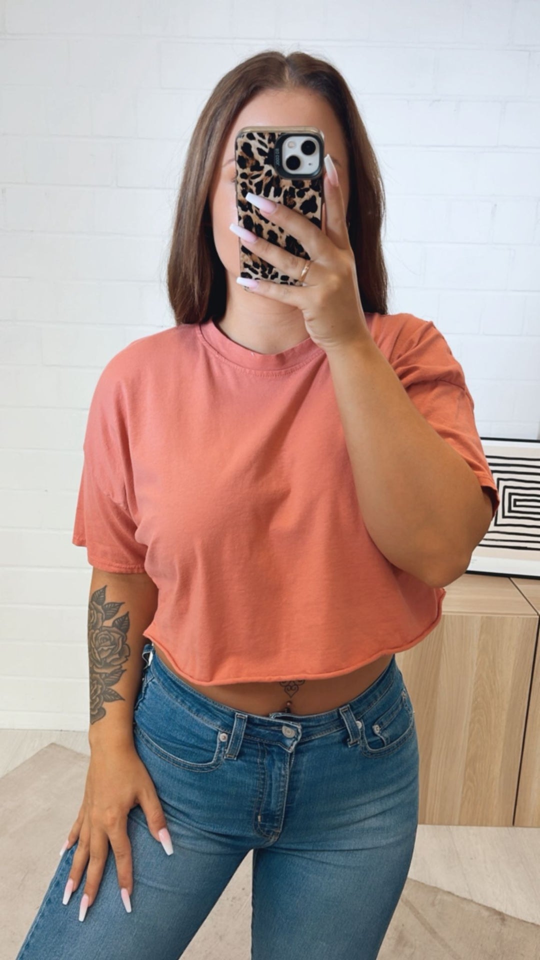 lockeres, schlichtes Crop T-shirt / beere Art. 11184