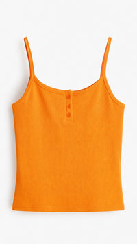 Ripp-Top mit Knopfleiste / orange Art.14521