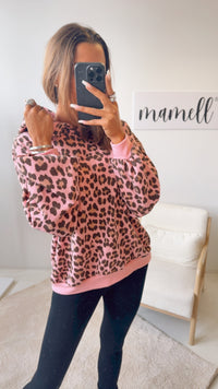 LEO Hoodie mit Kapuze / pink - camel - braun Art. 12467