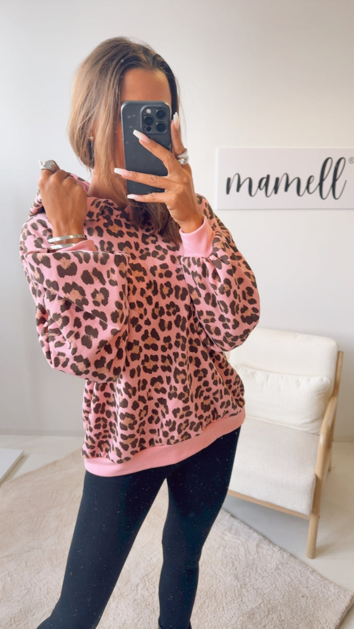 LEO Hoodie mit Kapuze / pink - camel - braun Art. 12467