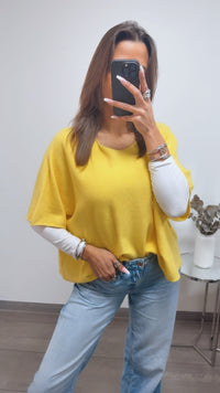 RUNDAUSSCHNITT ultra weiches T-Shirt Oberteil / gelb Art. 13795