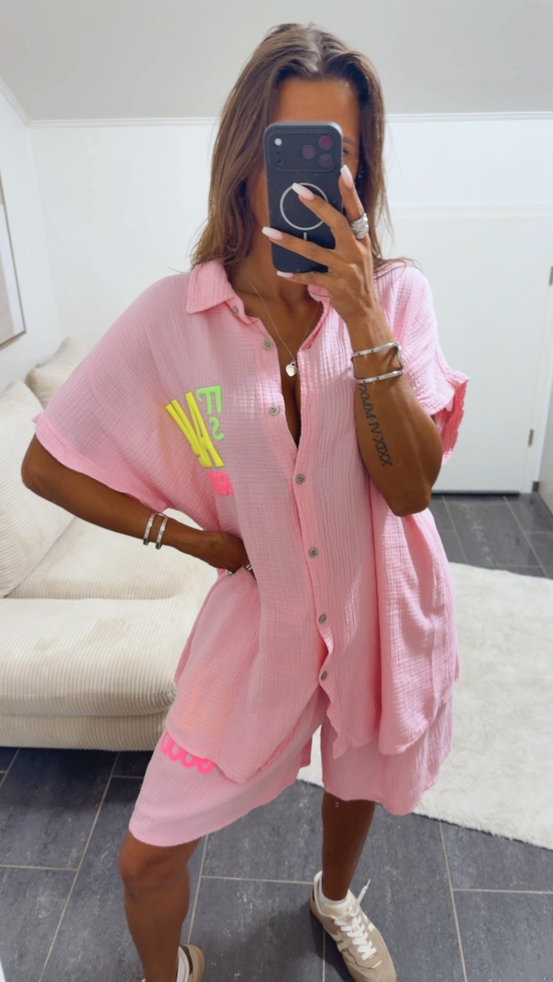 MUSSELIN Kurzarm Bluse " It´s all good " / soft pink Art. 15764