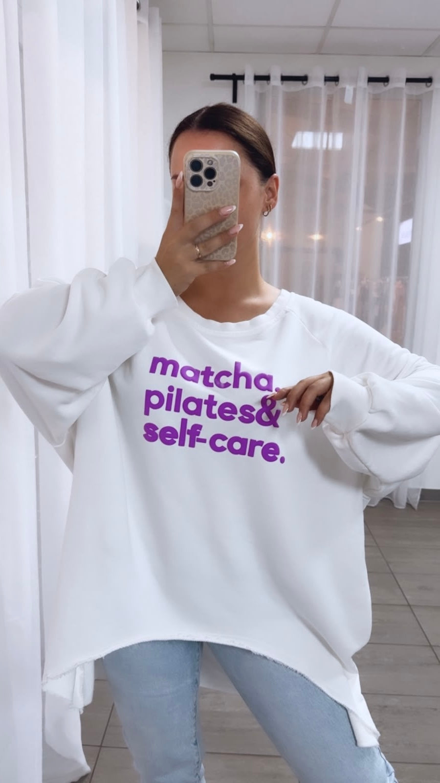VOKUHILA "Matcha"  ultra weiter Long Sweater / weiß Art. 14926