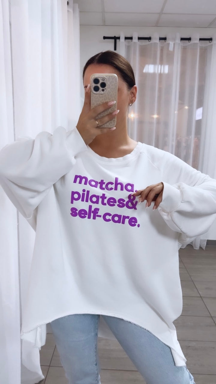 VOKUHILA "Matcha"  ultra weiter Long Sweater / weiß Art. 14926