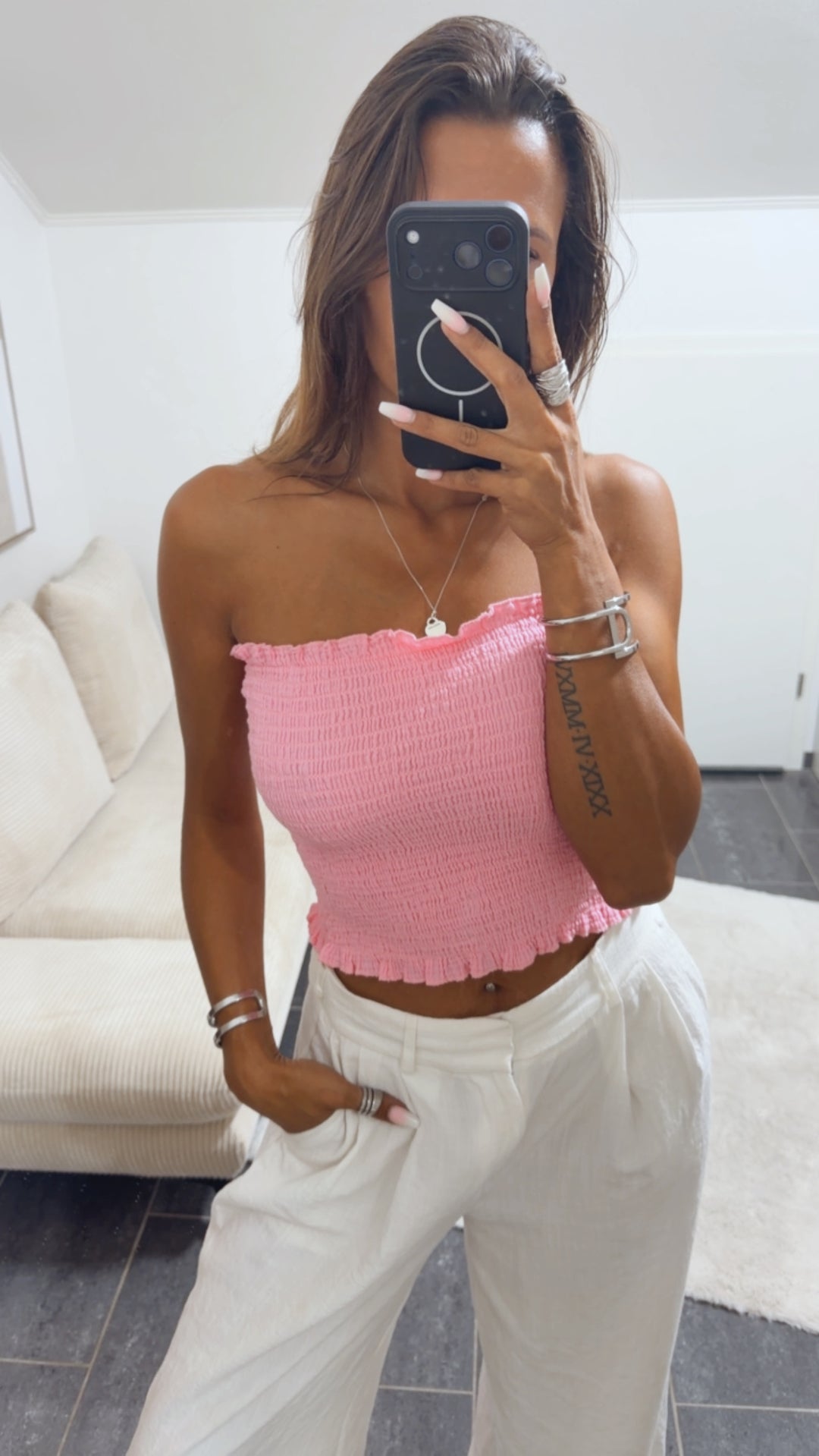 MUSSELIN Bandeau Top / rosa Art. 15657