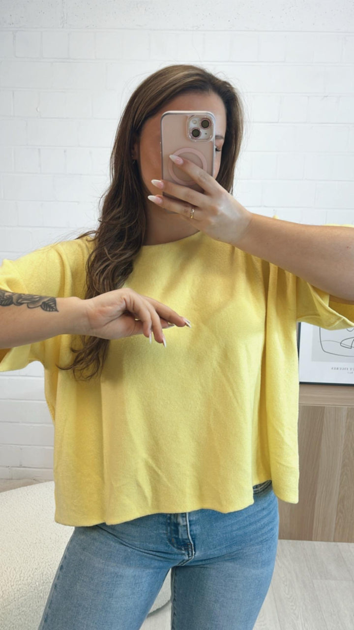 Leichtes Strick oversize T-shirt / gelb Art. 9315