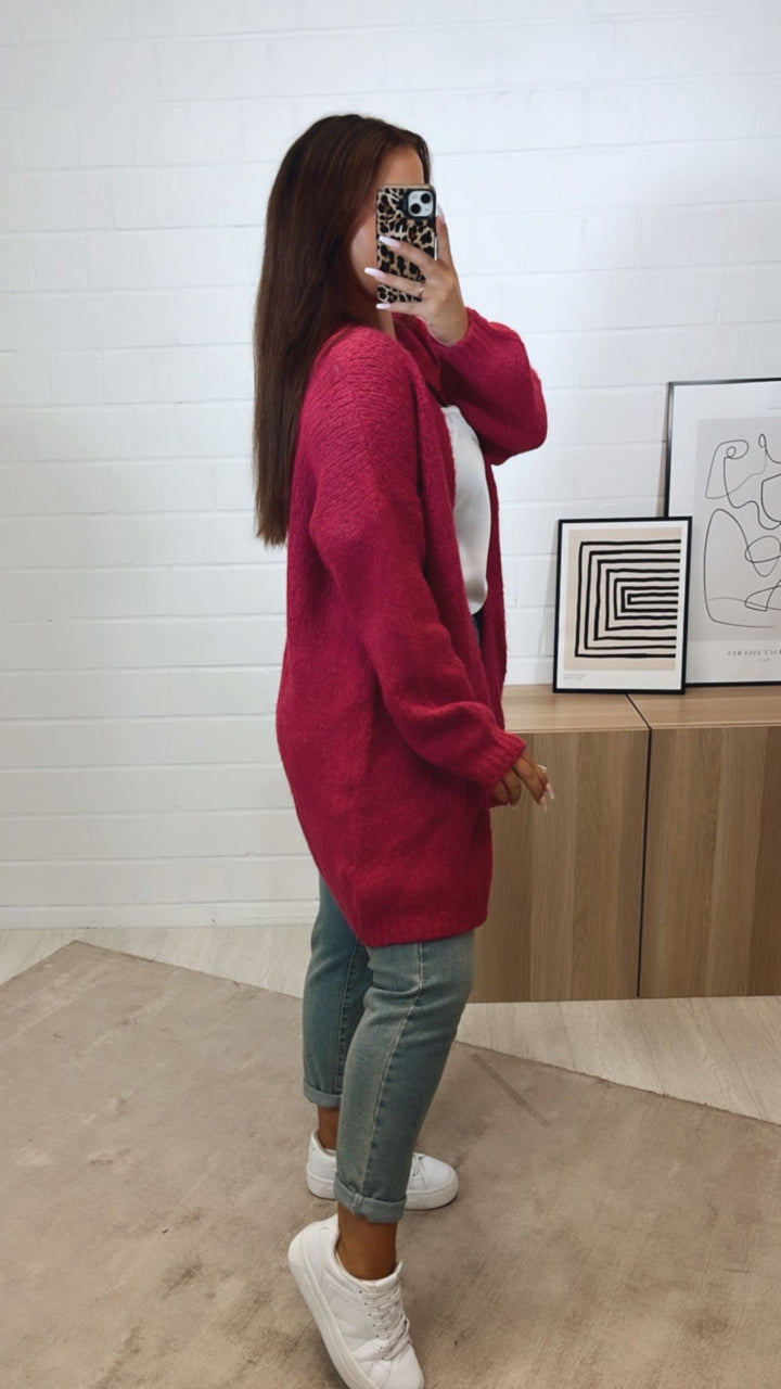 Kuscheliger Cardigan / magenta Art.11293