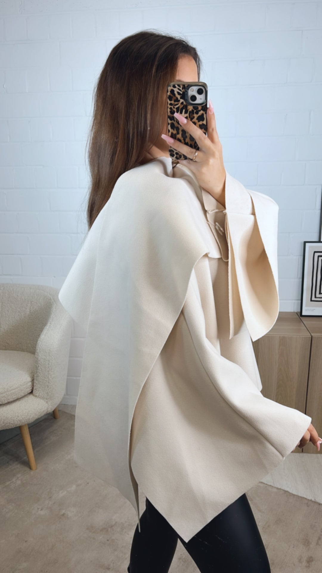 ausgefallene, stylische Übergangs Jacke / creme Art. 12746