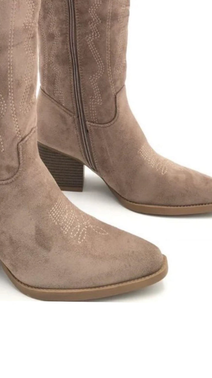 Cowboy Stiefel lang " T272 " / dunkles taupe Art. 10074