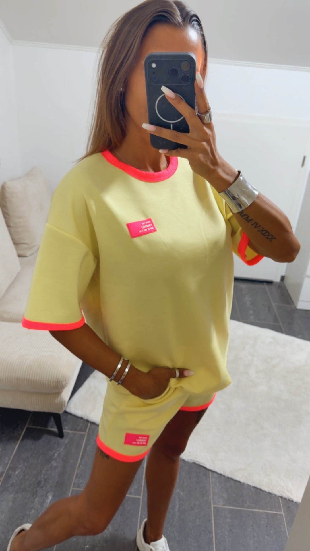 Set " Neon Vibe " / soft gelb - neon pink Art. 15831
