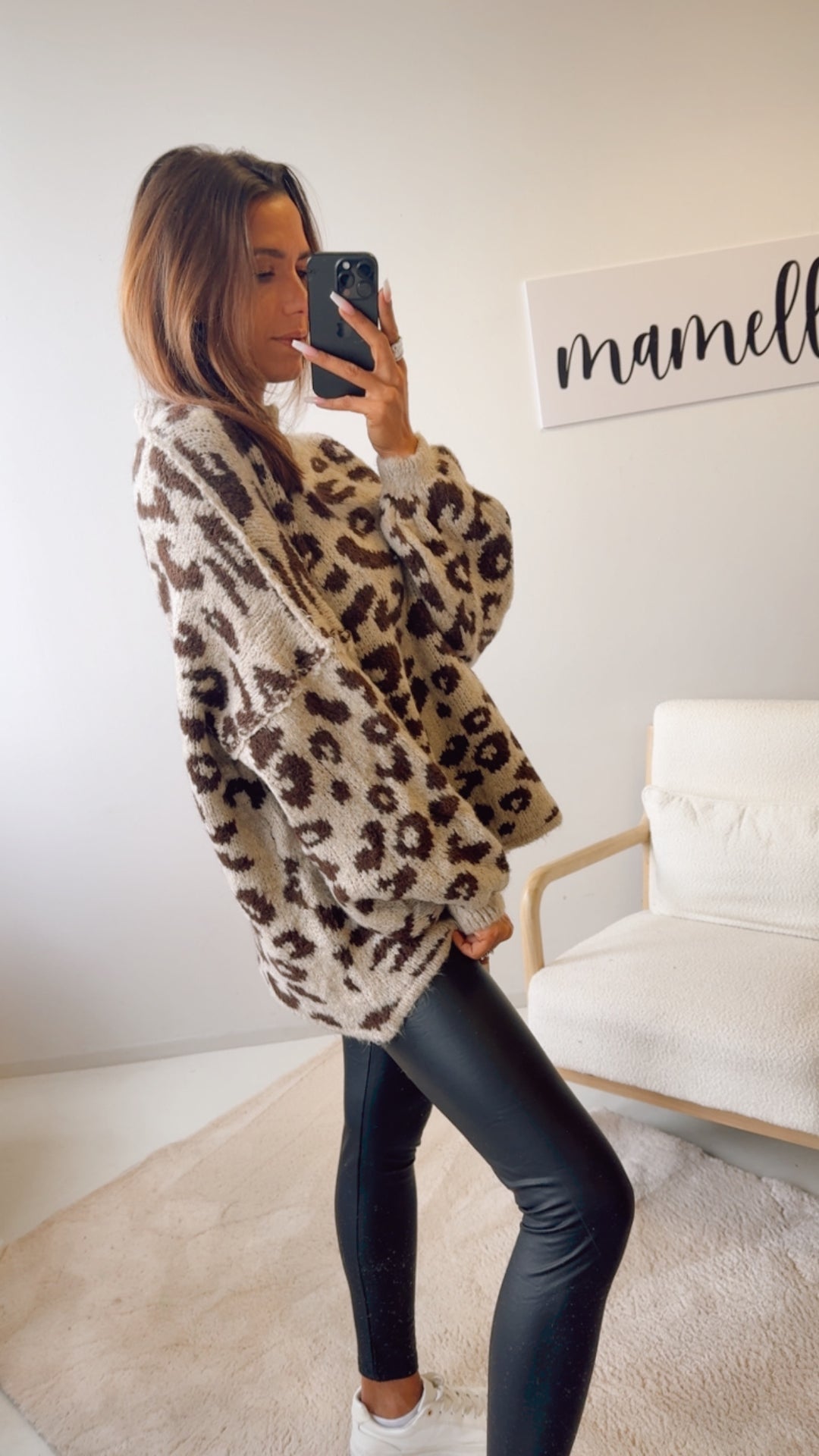 LEO Oversize Kuschel - Pullover / dunkel beige - braun Art. 12692