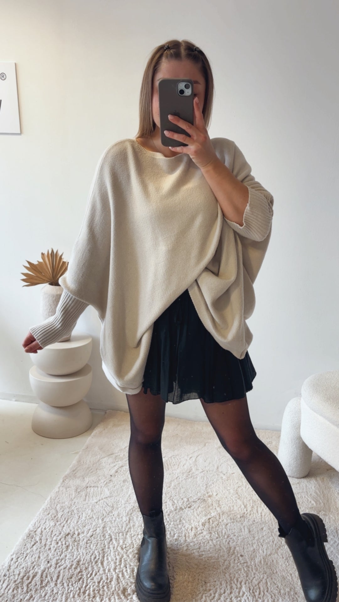 zeitloser, leichter Hosen Rock / schwarz Art. 13177