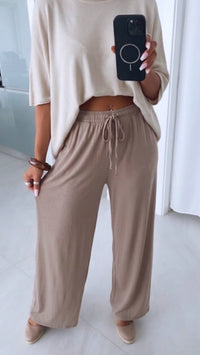 Softe Stoff Hose / taupe Art. 16043