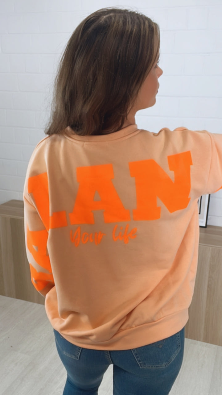 Pullover " Balance " / peach - neon orange Art. 9546
