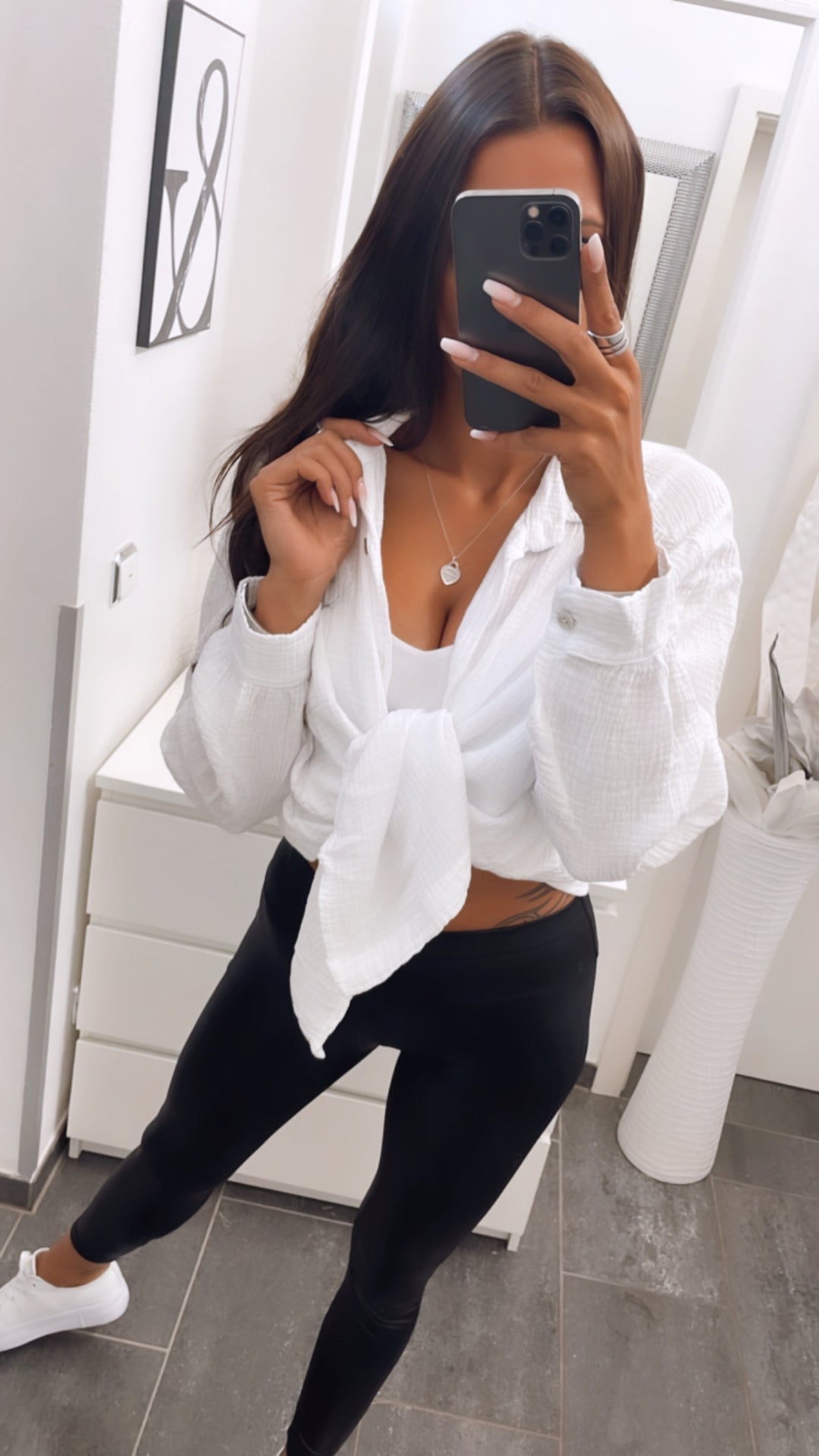 KURZE Oversize Musselin Bluse / weiss Art. 3140