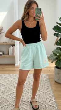 Sweat Shorts " Amour is French " / hell blau Art. 15495